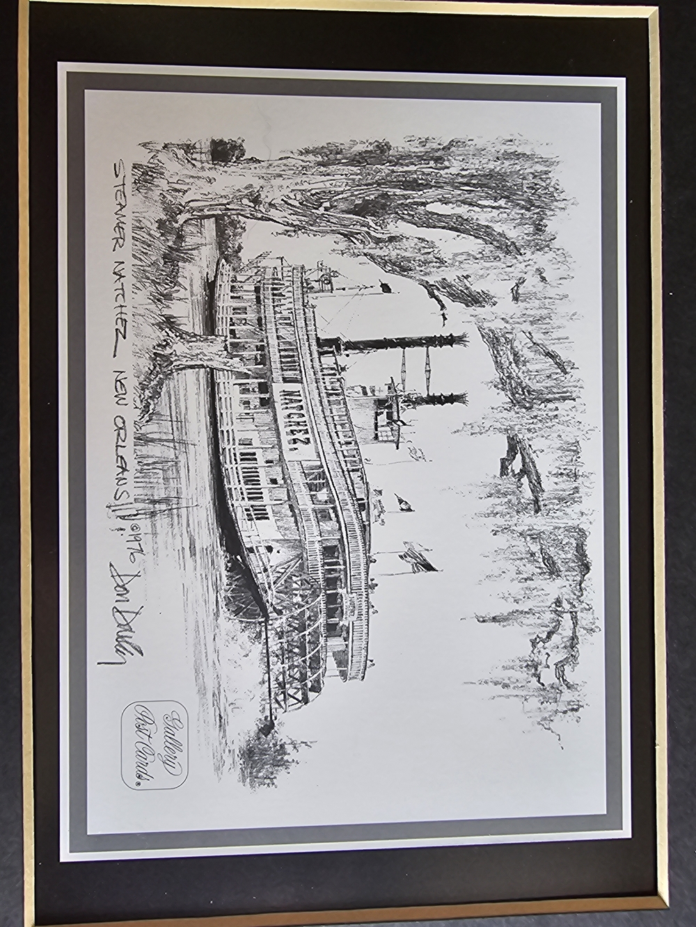 Black Mat Riverboat Sketch Wall Art - Picture 3 of 4